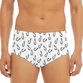 Fish Hook Pattern Print Men's Triangle Swim Briefs