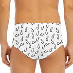 Fish Hook Pattern Print Men's Triangle Swim Briefs