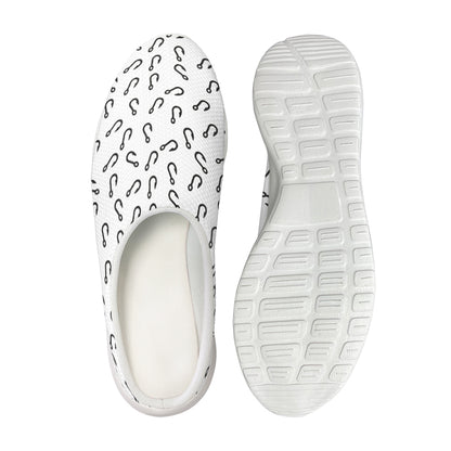 Fish Hook Pattern Print Mesh Casual Shoes