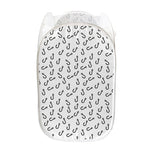 Fish Hook Pattern Print Mesh Laundry Hamper