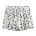 Fish Hook Pattern Print Mesh Shorts