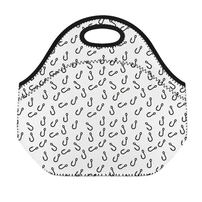 Fish Hook Pattern Print Neoprene Lunch Bag