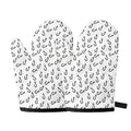 Fish Hook Pattern Print Oven Mitts