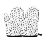 Fish Hook Pattern Print Oven Mitts