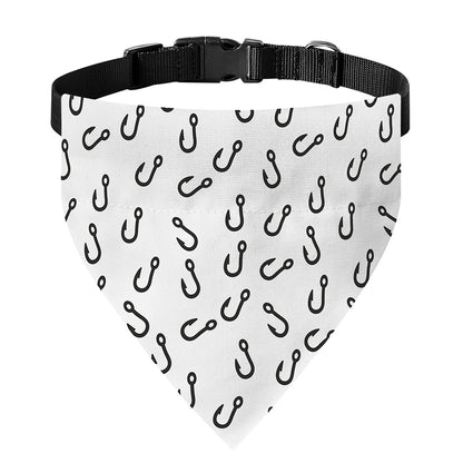 Fish Hook Pattern Print Over The Collar Dog Bandana