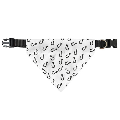 Fish Hook Pattern Print Over The Collar Dog Bandana