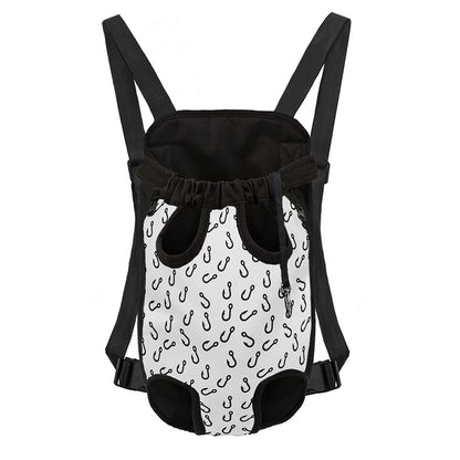 Fish Hook Pattern Print Pet Carrier Backpack