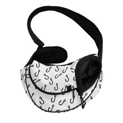 Fish Hook Pattern Print Pet Sling Carrier