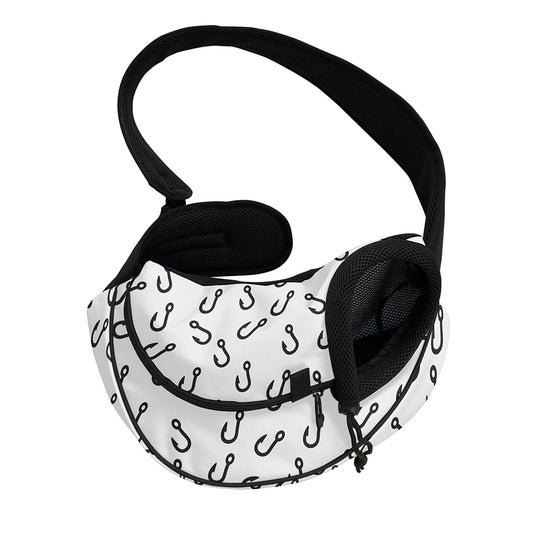 Fish Hook Pattern Print Pet Sling Carrier