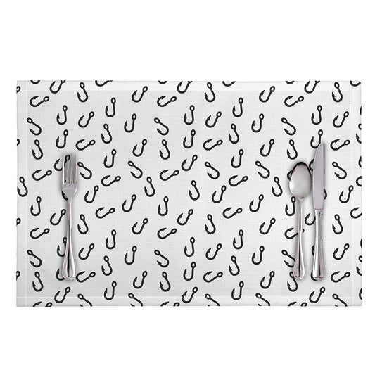 Fish Hook Pattern Print Placemat