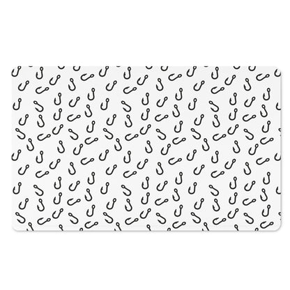 Fish Hook Pattern Print Polyester Doormat