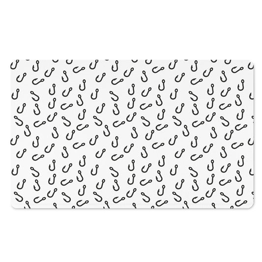 Fish Hook Pattern Print Polyester Doormat