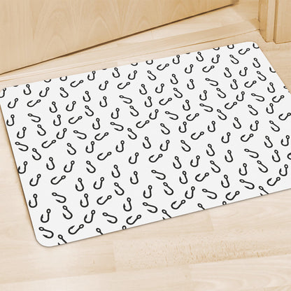 Fish Hook Pattern Print Polyester Doormat
