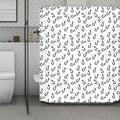 Fish Hook Pattern Print Polyester Shower Curtain