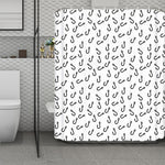 Fish Hook Pattern Print Polyester Shower Curtain