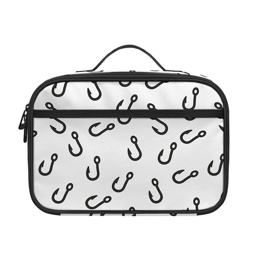 Fish Hook Pattern Print Portable Lunch Bag