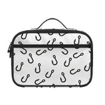 Fish Hook Pattern Print Portable Lunch Bag