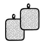 Fish Hook Pattern Print Pot Holders