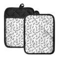 Fish Hook Pattern Print Pot Holders With Pocket