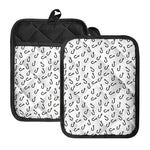 Fish Hook Pattern Print Pot Holders With Pocket