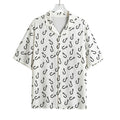 Fish Hook Pattern Print Rayon Hawaiian Shirt
