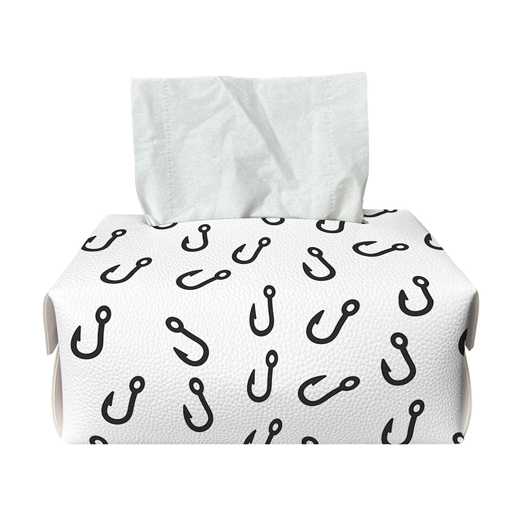 Fish Hook Pattern Print Rectangle Tissue Box Cover