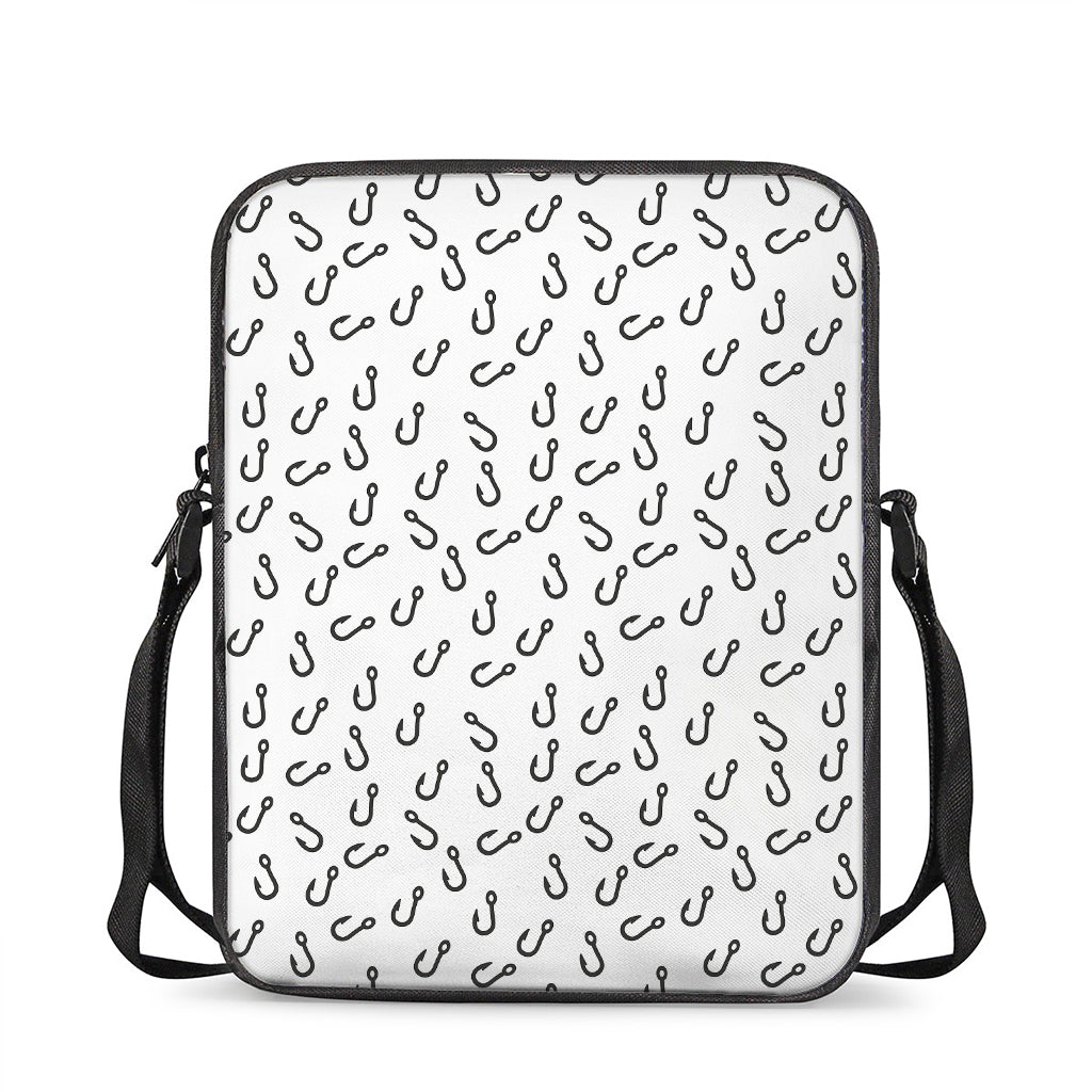 Fish Hook Pattern Print Rectangular Crossbody Bag
