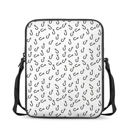 Fish Hook Pattern Print Rectangular Crossbody Bag