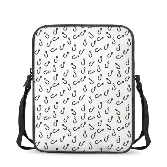 Fish Hook Pattern Print Rectangular Crossbody Bag