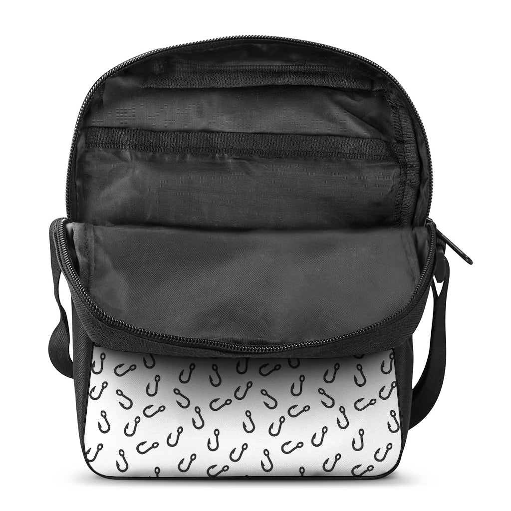 Fish Hook Pattern Print Rectangular Crossbody Bag