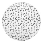 Fish Hook Pattern Print Round Blanket