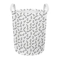Fish Hook Pattern Print Round Laundry Basket