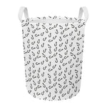 Fish Hook Pattern Print Round Laundry Basket
