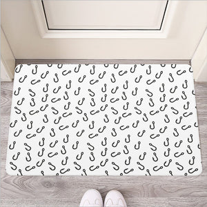 Fish Hook Pattern Print Rubber Doormat