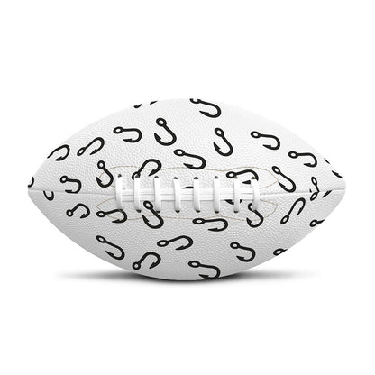 Fish Hook Pattern Print Rugby Ball