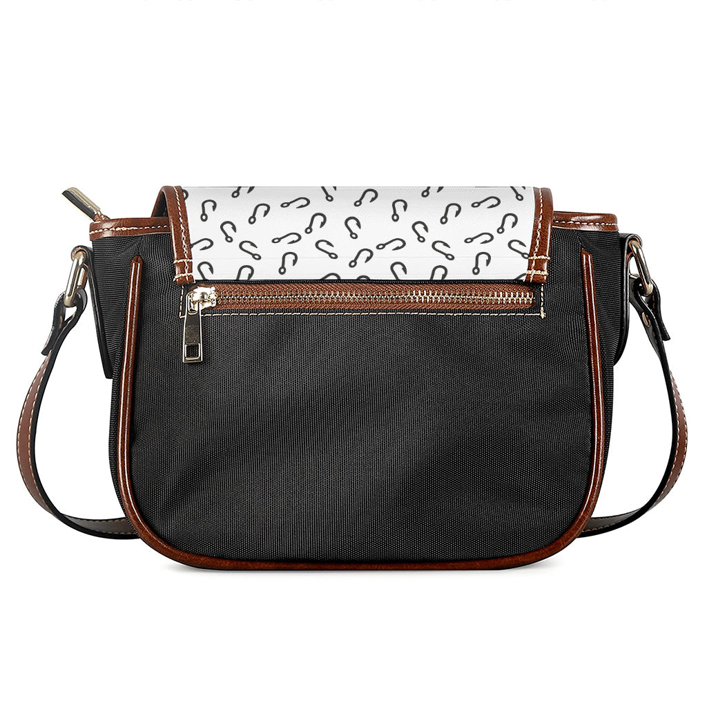 Fish Hook Pattern Print Saddle Bag