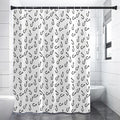 Fish Hook Pattern Print Shower Curtain