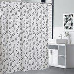 Fish Hook Pattern Print Shower Curtain