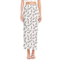 Fish Hook Pattern Print Side Slit Maxi Skirt