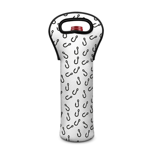 Fish Hook Pattern Print Single Neoprene Wine Tote