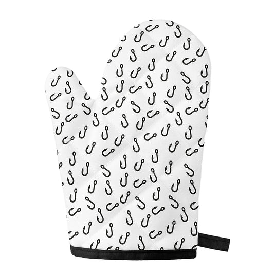 Fish Hook Pattern Print Single Oven Mitt