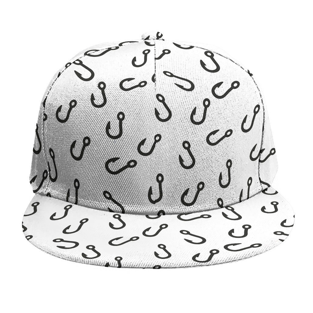 Fish Hook Pattern Print Snapback Cap