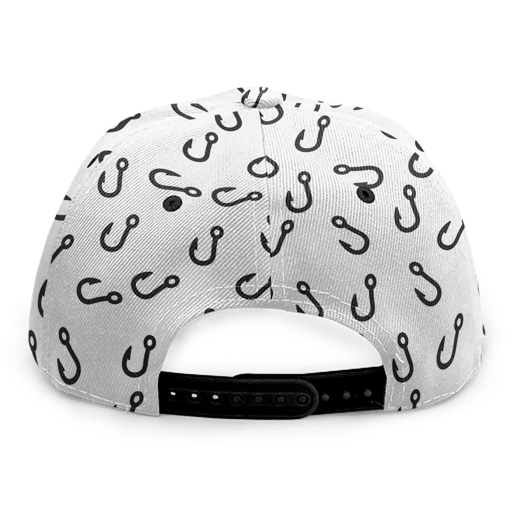 Fish Hook Pattern Print Snapback Cap