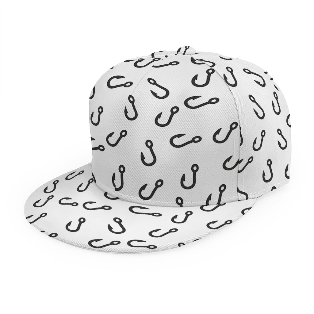Fish Hook Pattern Print Snapback Cap