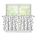 Fish Hook Pattern Print Tier Curtains