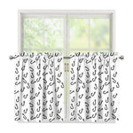 Fish Hook Pattern Print Tier Curtains