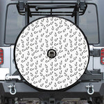 Fish Hook Pattern Print Tire Cover With Camera Hole