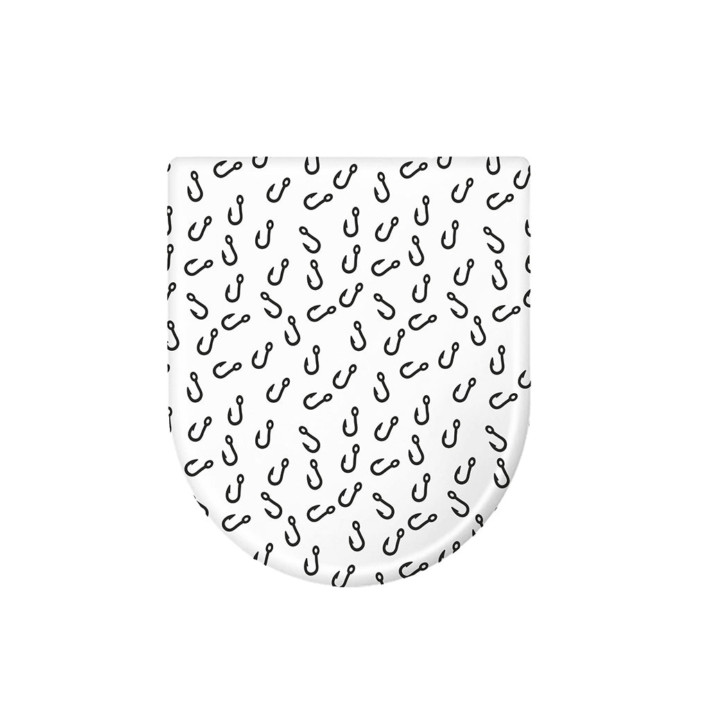 Fish Hook Pattern Print Toilet Lid Cover