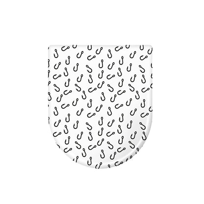 Fish Hook Pattern Print Toilet Lid Cover