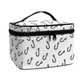 Fish Hook Pattern Print Travel Makeup Bag